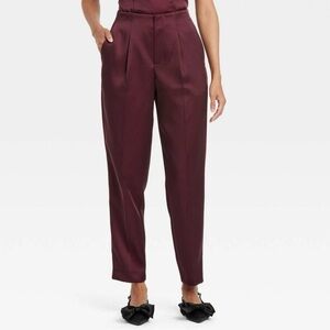 NWT A New Day Burgundy Tailored Ankle Pants Workwear Career